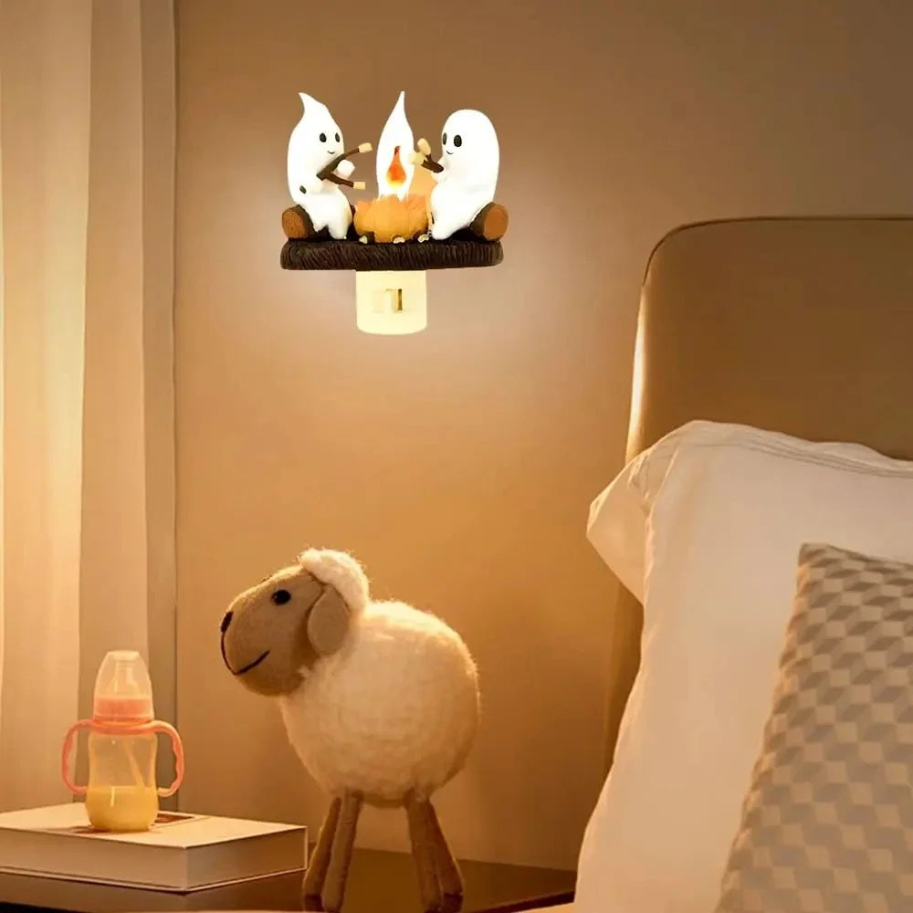 Halloween Decoration GHOSTS ROASTING CAMPFIRES MORES Chost Design Lamp Halloween Home Decorations