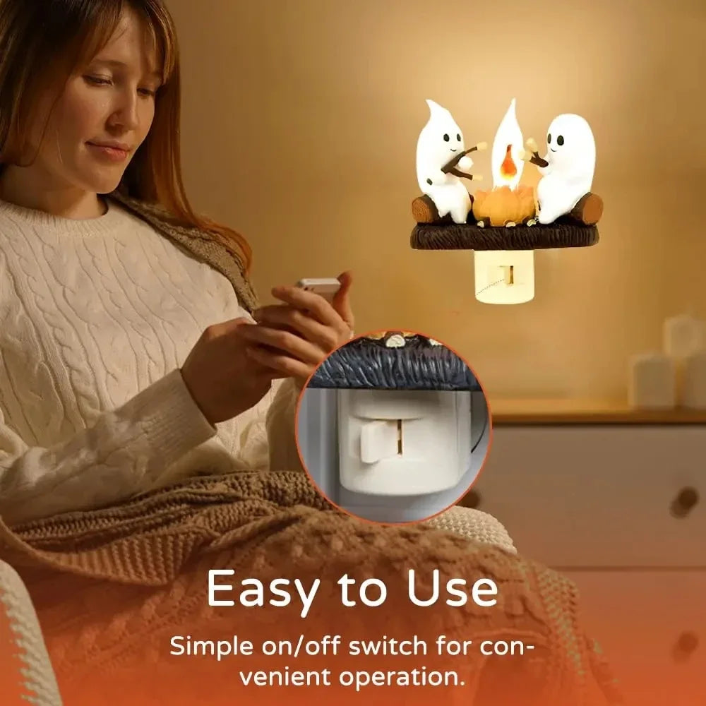 Halloween Decoration GHOSTS ROASTING CAMPFIRES MORES Chost Design Lamp Halloween Home Decorations